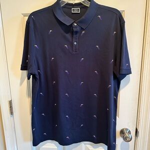 Charles Tyrwhitt Navy Polo with Small Embroidered Toucan Motif XXL